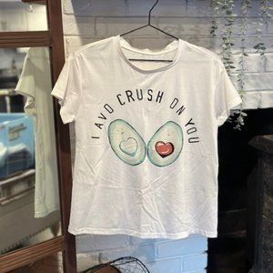 "I Avo Crush On You" Avocado Graphic T-shirt | Size XS